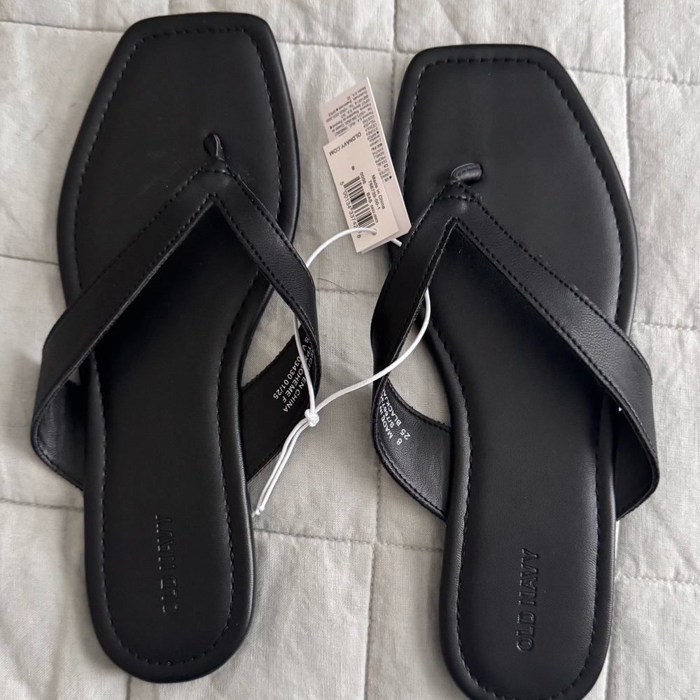 Old Navy Black Sandals Minimalist Thong Style